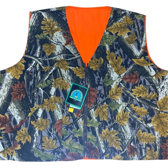 Master Sportsman Mens Hunting Vest 5XL Reversible Sherbrooke Plus Camo & Blaze O - Picture 1 of 6